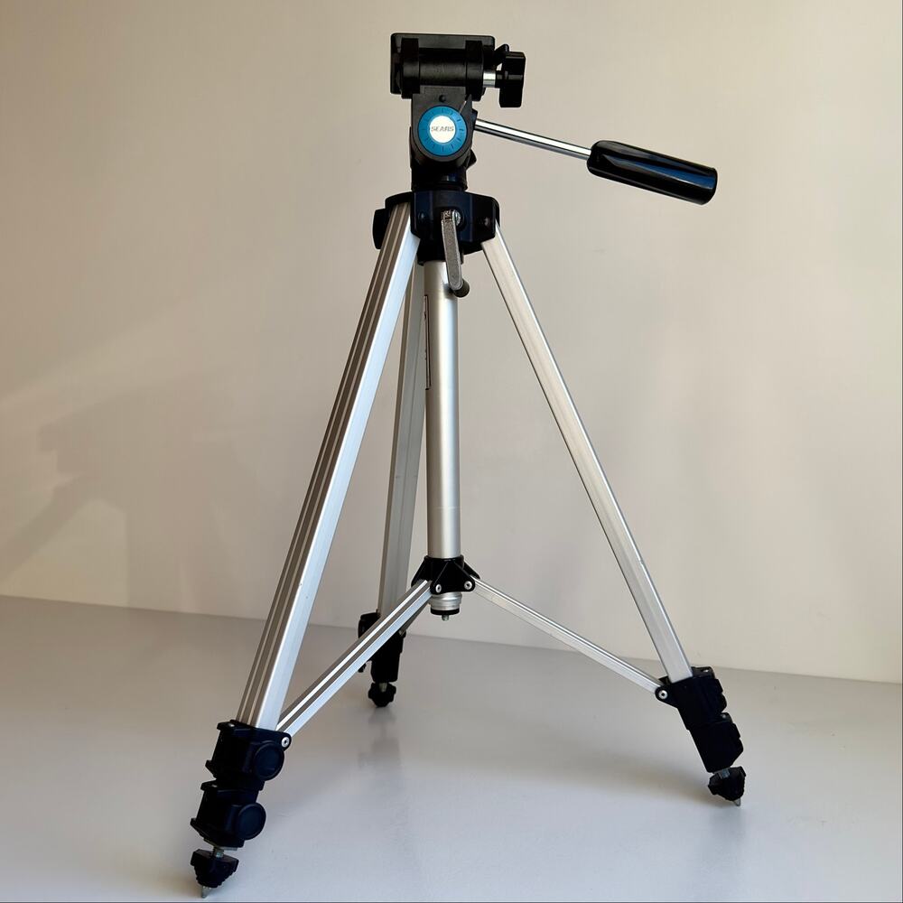 Sears 8403 Camera Tripod Pan Tilt Head Geared Center Column Quick Release Taiwan